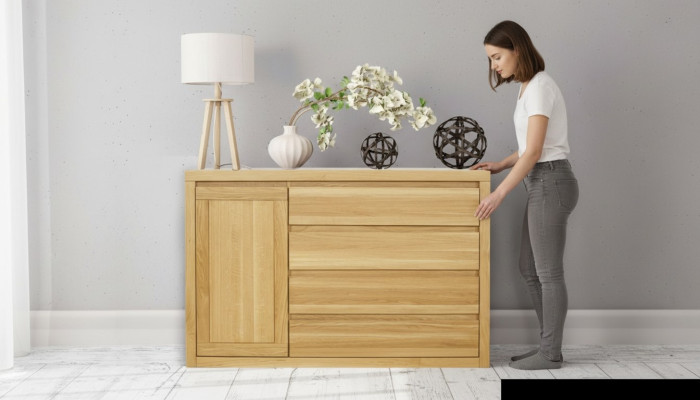 Kommode Holz Design Schrank Anrichte Schubladen Schränke Kommoden Sidebaord Neu