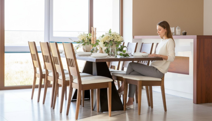 Esstisch Holz Stühle 7tlgLehnstuhl Gruppe Esszimmer Garnitur Stuhl Set Tisch Neu