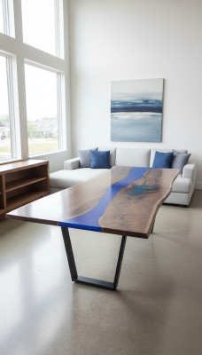Esstisch Meer Wasser River Echtes Holz Flusstisch 260x100 Tische