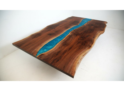 Flusstisch Esstisch River Table Massiv Deko Tische 240x100 Epoxidharz Meer
