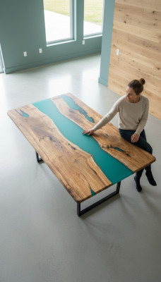 Esstisch Design Tisch Moderne Tische Meer Ozean Fluss Möbel 200x90 Epoxid Harz