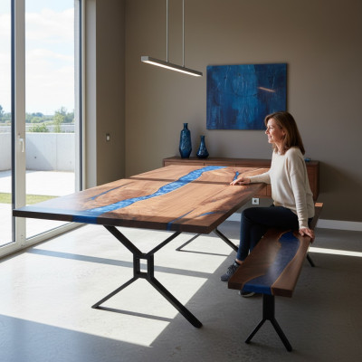 Design Tisch Bank Esstisch Küchentisch Tische Bänke Massiv Echtholz Wohnzimmer