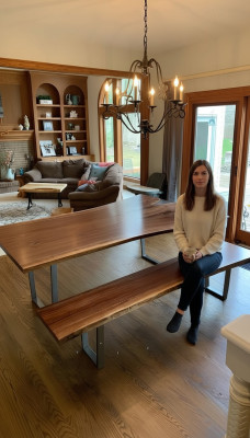 Design Tisch Bank Esstisch Küchentisch Wohnzimmer Tische Bänke Massiv Echtholz