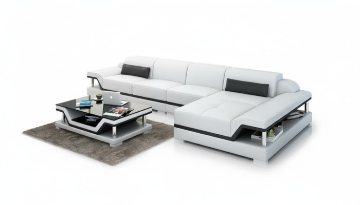 Wohnlandschaft Ledersofa Ecksofa L-Form Modernes Sofa Ecksofa Polster