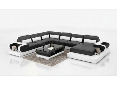 Ecksofa Polster Polsterecke UForm Couchtisch Modernes Sofa Wohnlandschaft Neu