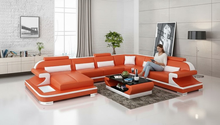 Ecksofa Wohnlandschaft Eckcouch Eckgarnitur Sofa LForm Ledersofa Couch Polster