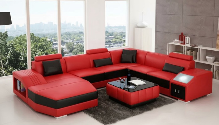 Ledersofa Designer Sofa Ecksofa UForm Modernes Sofa Ledersofa Ecksofa Polster