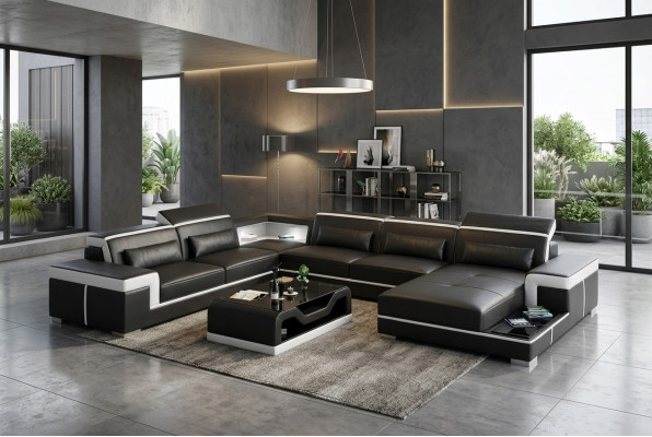 Ecksofa Design Moderne Wohnzimmer Möbel Eckcouch Lederpolster Couch