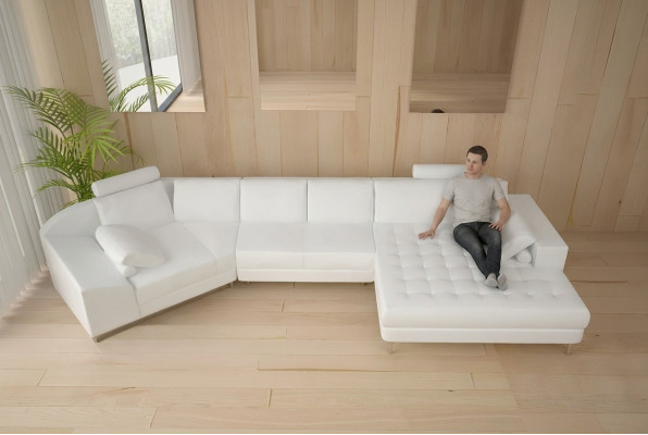 Ecksofa Ledersofa Design Sofa Ecksofa U Form Modernes Polster Wohnzimmer Möbel
