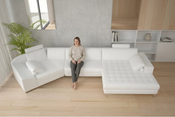 Moderne Sofa Ecksofa U Form Ledersofa Eckcouch Polster Designer Sofa