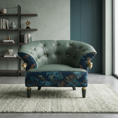 Textil Sofa Couch Polster Einsitzer Designer Stil Möbel Moderne Wohnzimmer