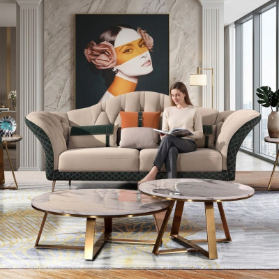 Sofagarnitur Designer Sofa Ledersofa 321 Sitzer Modernes Sofa