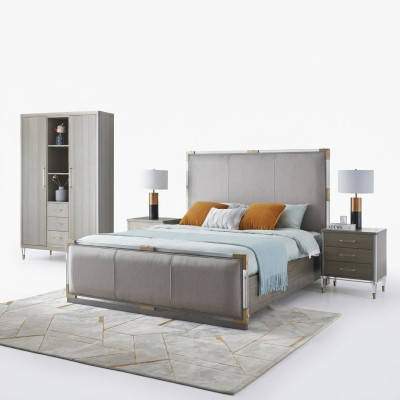 Luxus Schlafzimmer Möbel Bett 2x Nachttisch Set Betten dubai hotel möbel