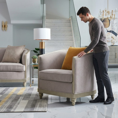 Sessel Einsitzer Royal Stuhl Thron Polster Lounge Stühle Sofa Hotel