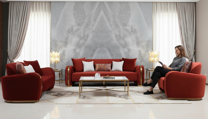 Sofagarnitur 321 Sitzer Set Design Sofa Couchen Couch Luxus Gruppe Polster Neu