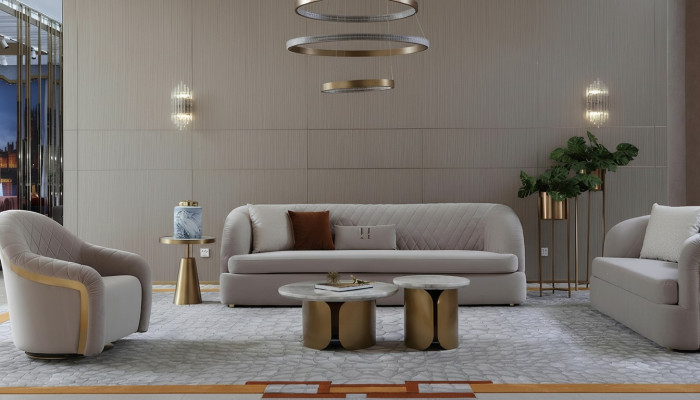Dreisitzer Textil Couch Polster Design Sofa 3er Sitz Sofas Möbel Big Sofa Neu