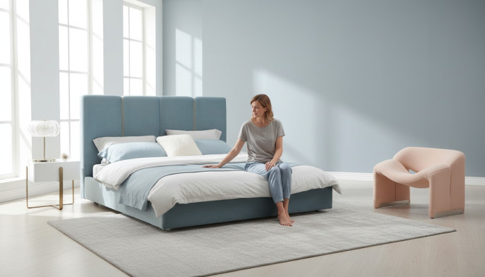 Schlafzimmer 3 tlg. Set Bett 2x Nachttisch Konsole Polster Betten Doppel Hotel