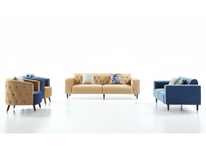 Design Möbel Wohnzimmer Couch Sofagarnitur Couchen Sofa Garnituren 3+2+1+1 4tlg.