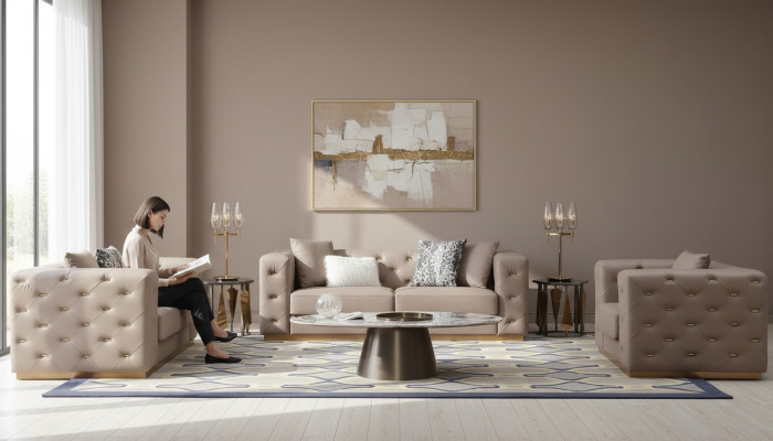 Sofagarnitur 321 Sitzer Modernes Sofa Möbel Wohnzimmer Designer Sofa Textil Neu