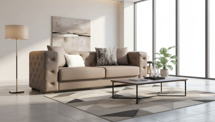 Dreisitzer Couch Polster Design Sofa Moderne Sitz Sofas Chesterfield Luxus Möbel