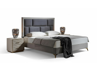 Schlafzimmer 3 tlg. Set Bett 2x Nachttisch Konsole Betten Doppel Polster Hotel