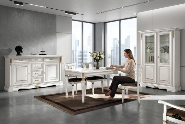Esstisch Tisch Esszimmer Tische Luxus Holz Weiß Design Modern Italienische Möbel