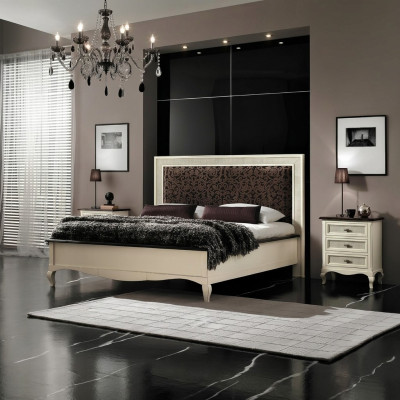 Schlafzimmer Bett Nachttisch Doppelbett Polster Betten Set Gruppe Garnitur 3tlg.
