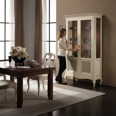Vitrine Holz Luxus Schränke Klassische Anrichte Design Möbel Italienische Braun