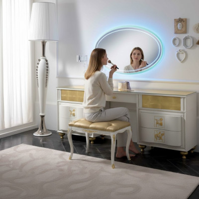 Schminktisch Luxus Design Tische Kosmetik Frisier Spiegel Konsole Schlafzimmer