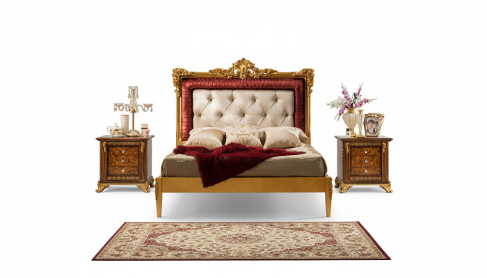 Doppelbett Bett Luxus Betten Holz Bettgestelle Bettrahmen Braun Design Klassisch