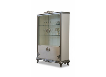 Vitrine Luxus Holz Schränke Italienische Möbel Wohnzimmer Anrichte Glas