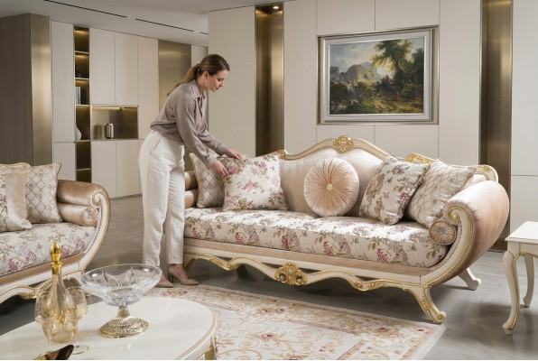 Sofa 3 Sitzer Sofas Luxus Dreisitzer Polster Design Wohnzimmer Klassisches Möbel