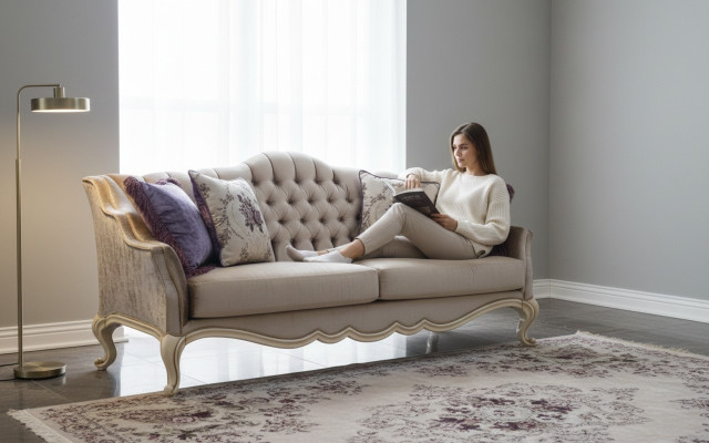 Dreisitzer Luxus 3 Sitzer Couch Polster Klassisch Sitz Sofas Zimmer Möbel