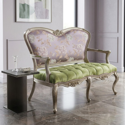 Barock Rokoko Bank Sofa Bunte Bänke Couch Klassische Möbel Chesterfield