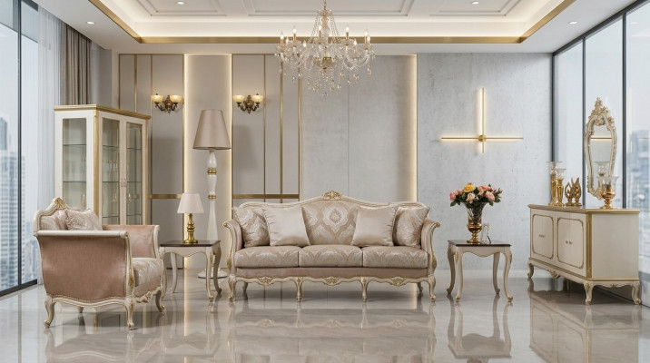 Luxus Dreisitzer Sofa 3 Sitzer Sofas Sitz Design klassisch Couchen Beige