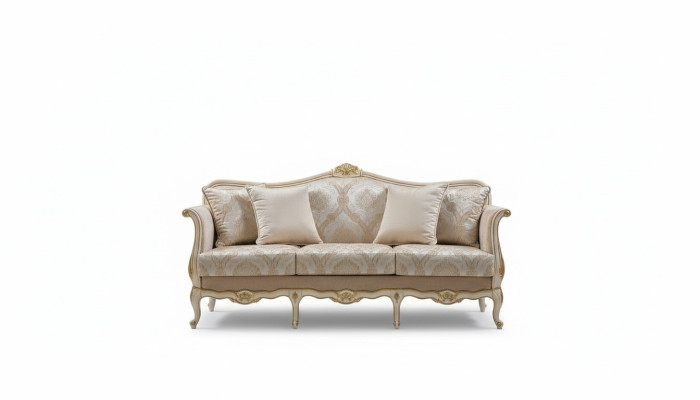Luxus Dreisitzer Sofa 3 Sitzer Sofas Sitz Design klassisch Couchen Beige