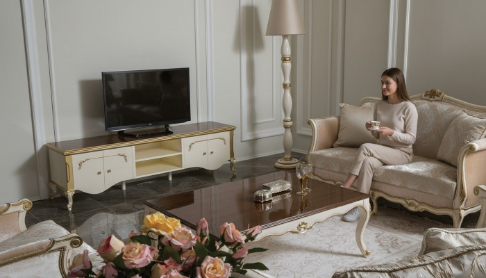 Luxus set Couchtisch tv Schrank Sofa Couch Polster Set Garnitur 3tlg. Neu