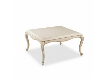 Französischer Couchtisch Barock Rokoko Möbel Weiß Silber Einrichtung Holz