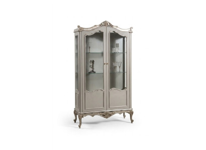 Hellgraue Vitrine Barock Rokoko Schrank Glasschrank Vitrinen Klassische