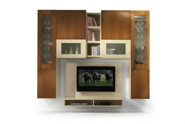 Wohnzimmer rtv Wandschrank Regal tv Holz Schränke Vitrine Wand Regale Italy Neu