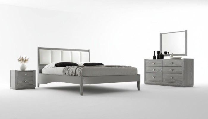 Schlafzimmer Bett Nachttisch Betten Holz Gruppe Doppel Design Garnitur Set 3tlg.