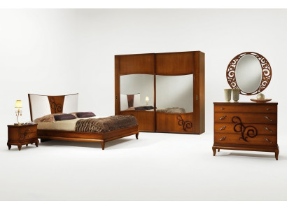Schlafzimmer Bett Nachttisch Kleiderschrank Kommode Spiegel Luxus Neu Set 6tlg.