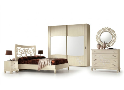 Schlafzimmer Bett Nachttisch Kleiderschrank Kommode Spiegel Gruppe Neu Set 6tlg.