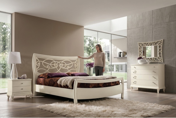 Schlafzimmer Bett Nachttisch Kommode Spiegel Garnitur Gruppe Betten Set 5tlg.