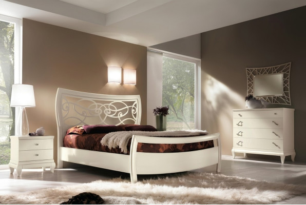 Schlafzimmer Bett Nachttisch Kommode Spiegel Garnitur Gruppe Betten Set 5tlg.