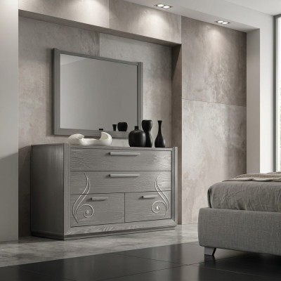 Kommode Spiegel Schrank Luxus Kommoden Schrank Regal Konsole Möbel Set 2tlg.