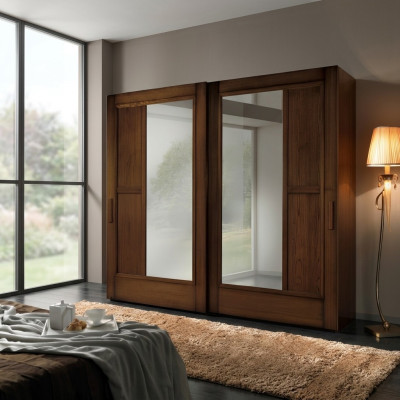 Schränke Kleider Kleiderschrank Schrank Luxus Schwebetüren Design Holz Modern