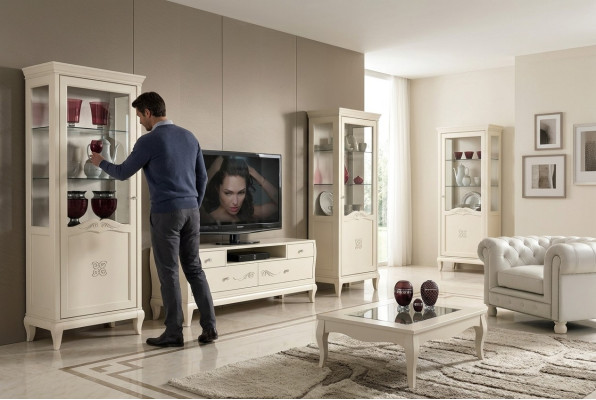 Luxus rtv Set Wohnzimmer Vitrine tv Modern Holz Möbel Schrank Stil Schränke 3tlg