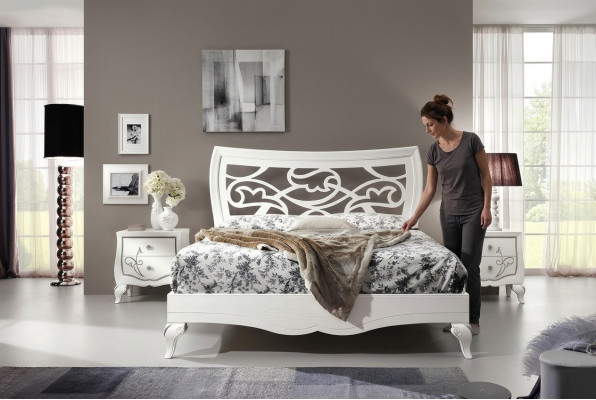 Schlafzimmer Bett Nachttisch Garnitur Gruppe Betten Doppel Bettgestell 3tlg. Neu