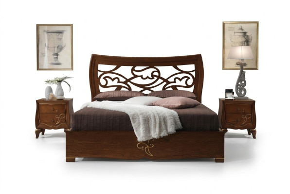 Doppelbett Betten Bettrahmen Bett Holz Doppel Schlafzimmer Braun Modern 160x200